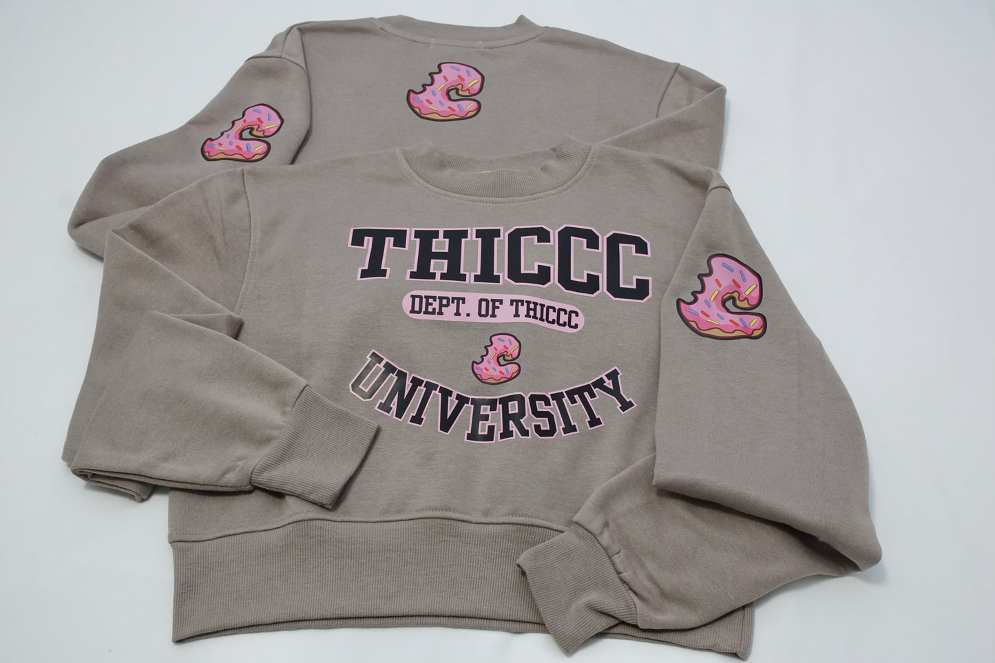 Thiccc University Crop Sweatshirt