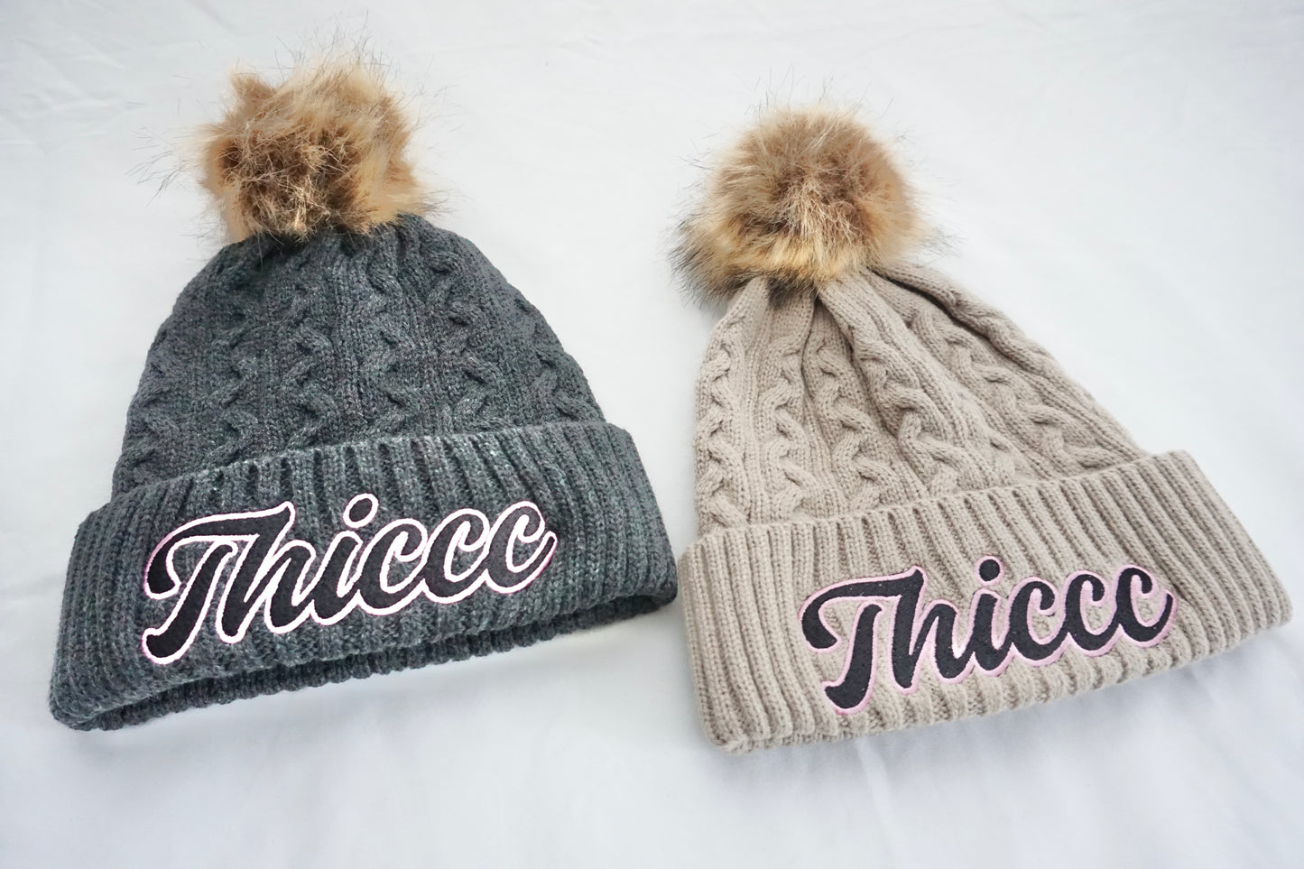 Fur Pomp Pom Beanie