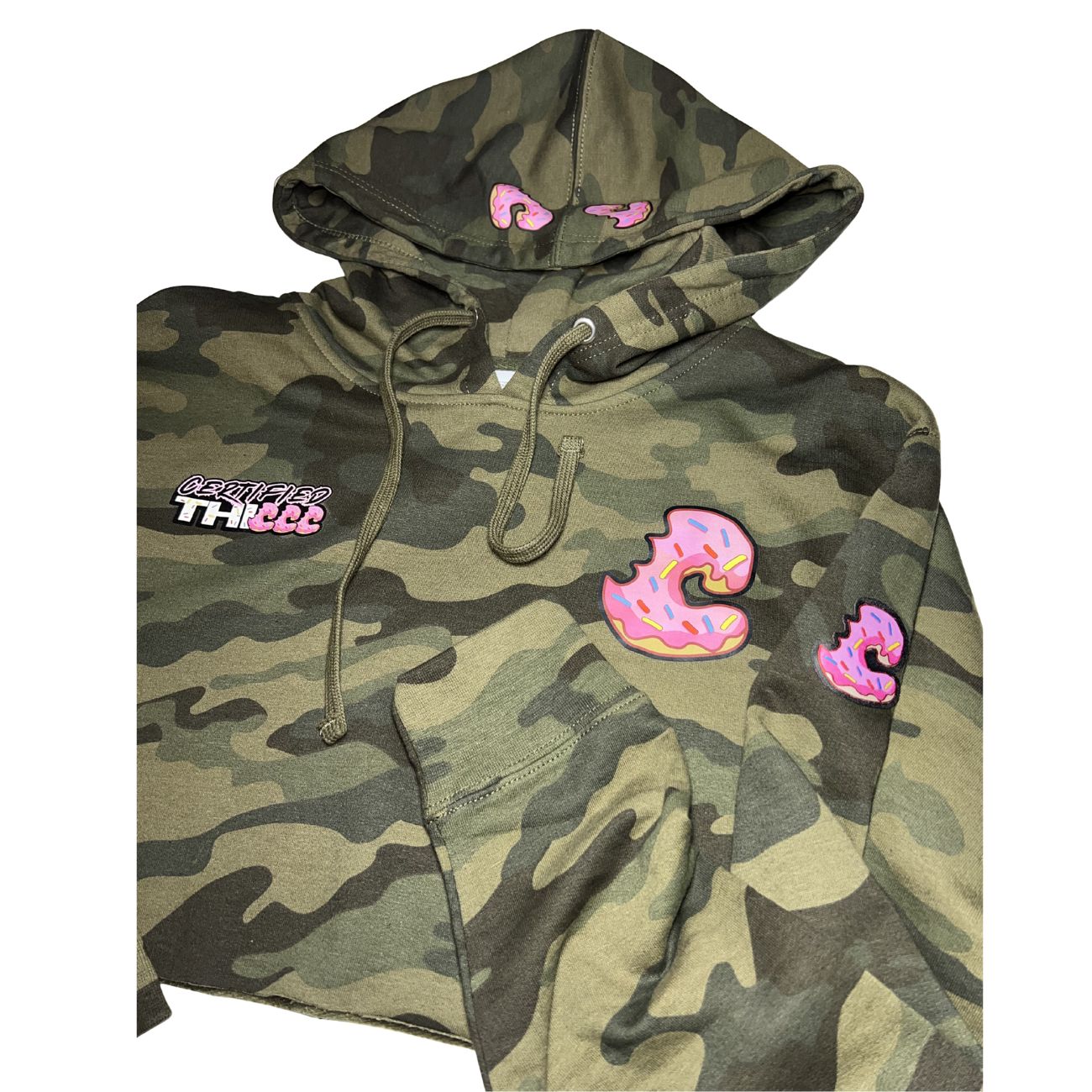 Certified Thiccc Camo Crop Hoodie