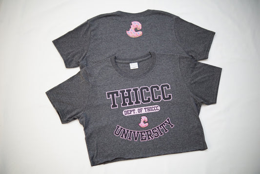 Thiccc University Cropped Tee