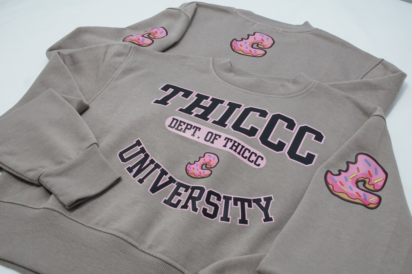 Thiccc University Crop Sweatshirt