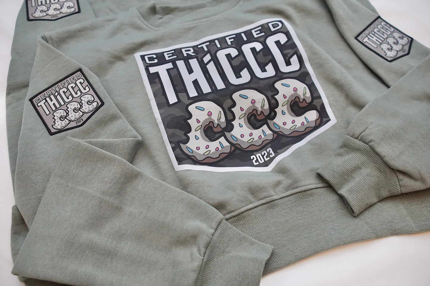 Thiccc Shield Crop Sweatshirt