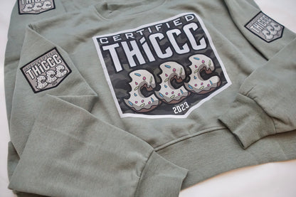 Thiccc Shield Crop Sweatshirt