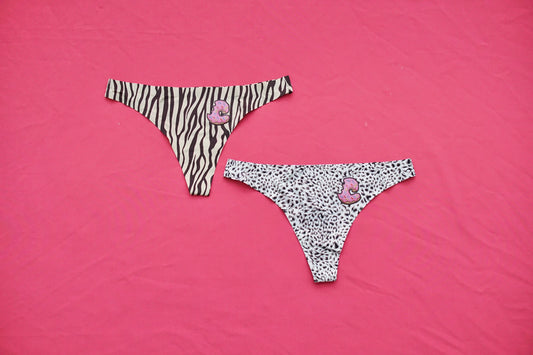 Animal Print Seamless Thong Set