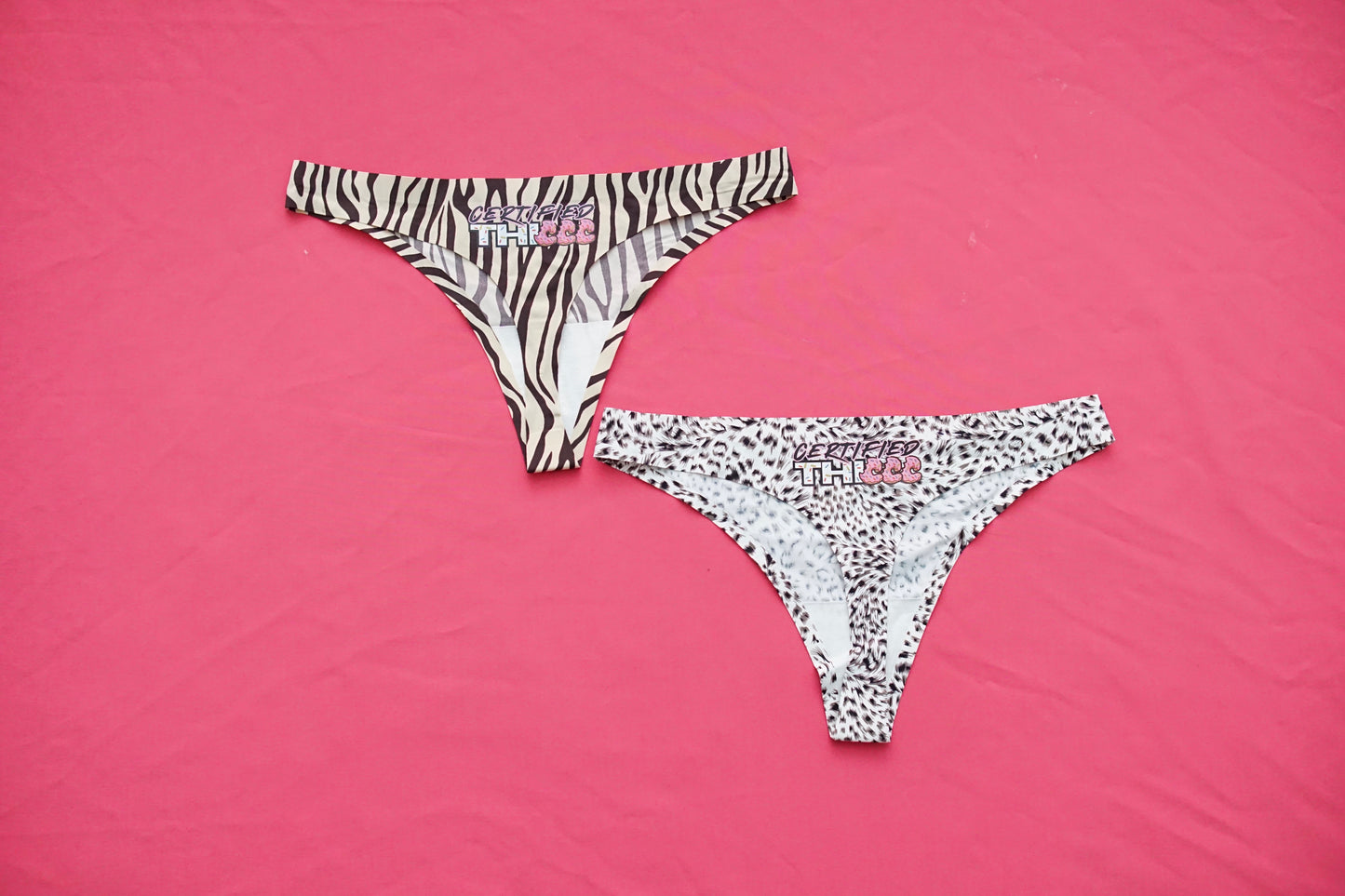 Animal Print Seamless Thong Set
